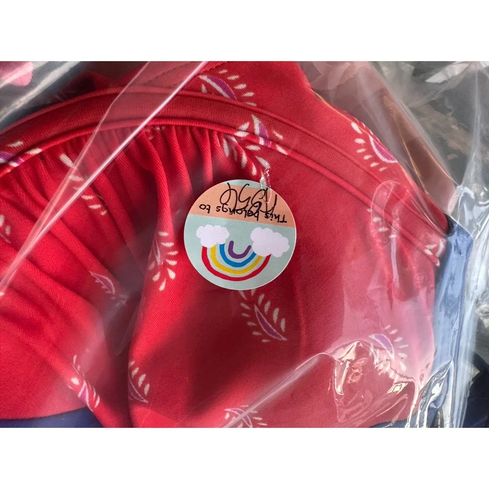 Boden Red‎ Blue Colorblock Leaf Print Underwired Bikini Top 34DD